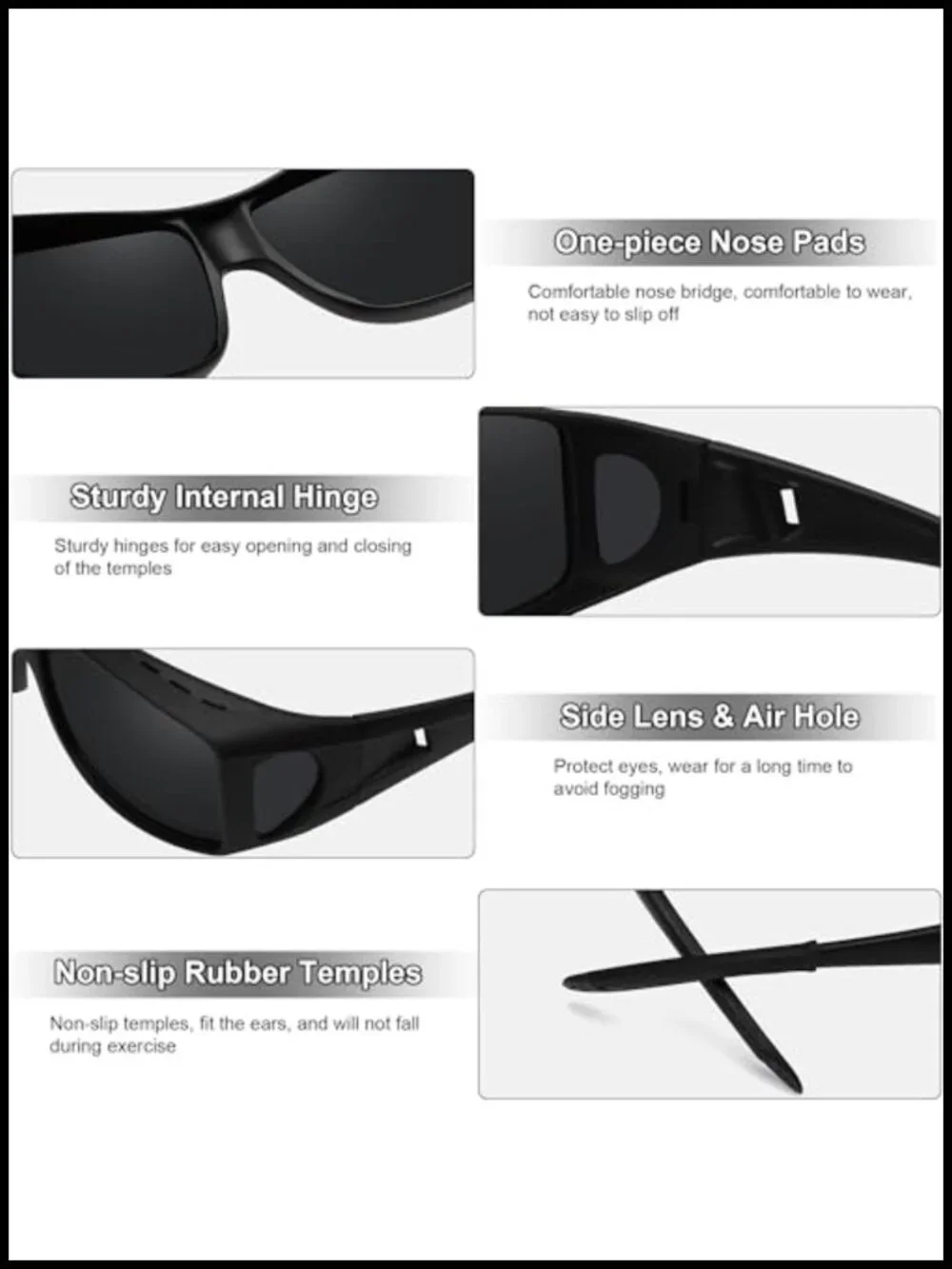 Fit Over Glasses Wrap Around Sunglasses Polarized UV400 TR90